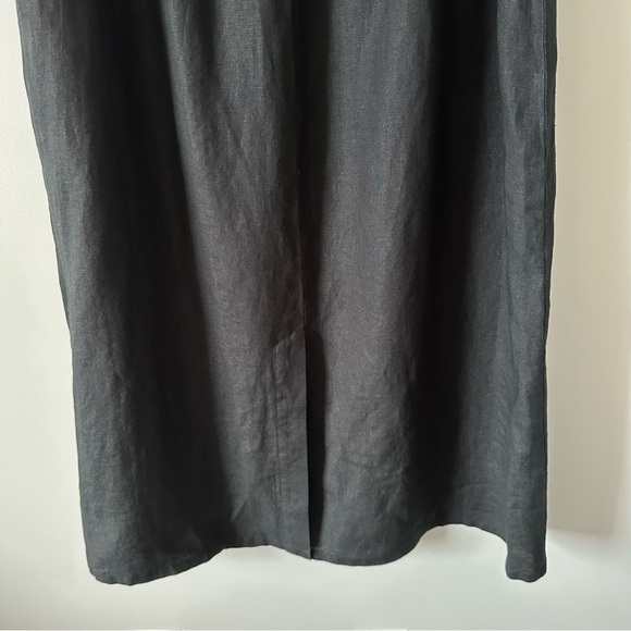 Talbots NWT Vintage Deadstock Irish Linen Long Skirt PL Black Elastic Waist - Picture 12 of 12